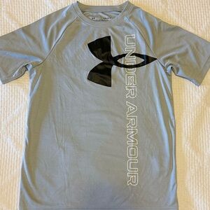 Under Armour Light Gray Tee with Black and White Logo
